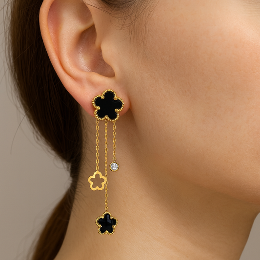 Midnight Blossom Dangles