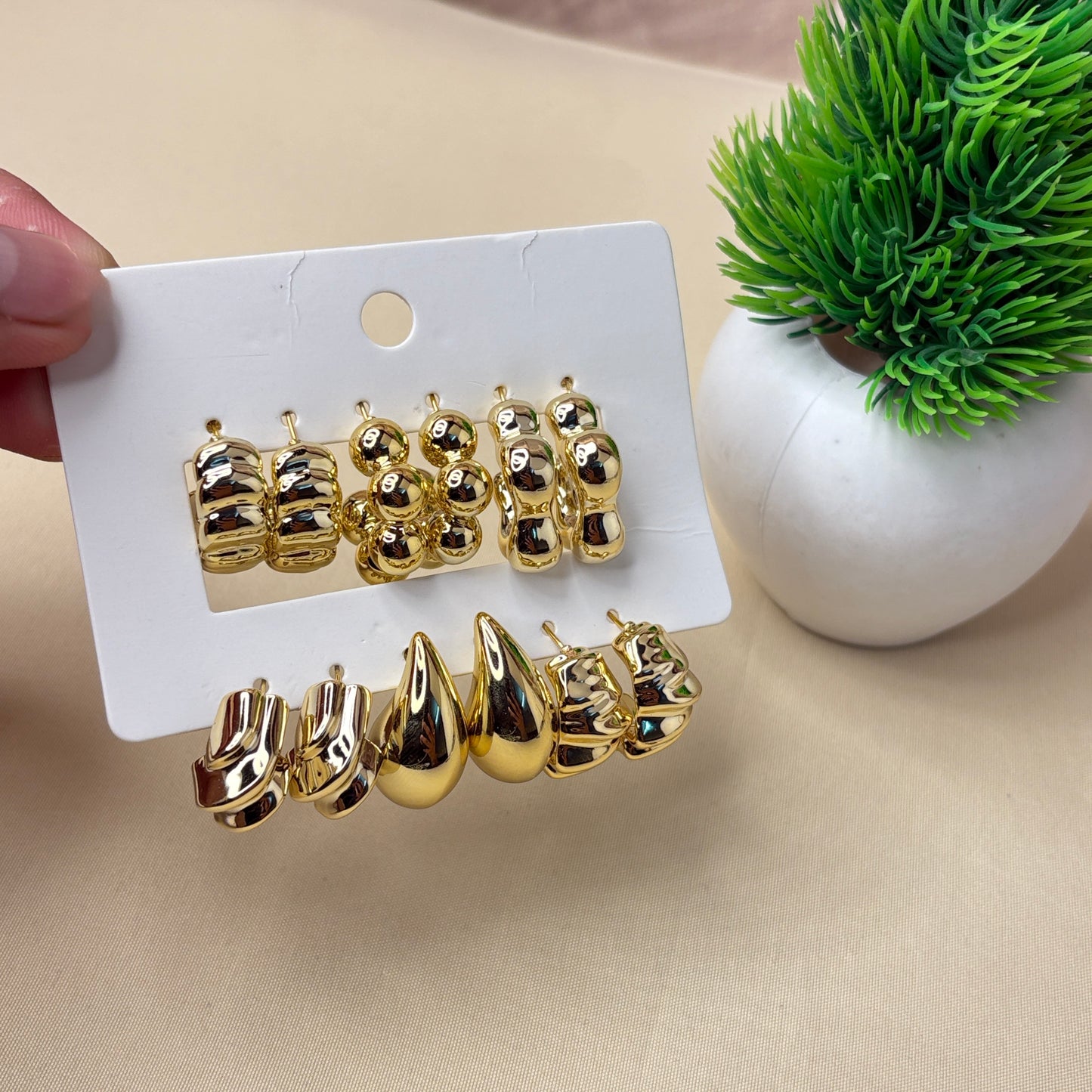 Golden Hoop Set of 6