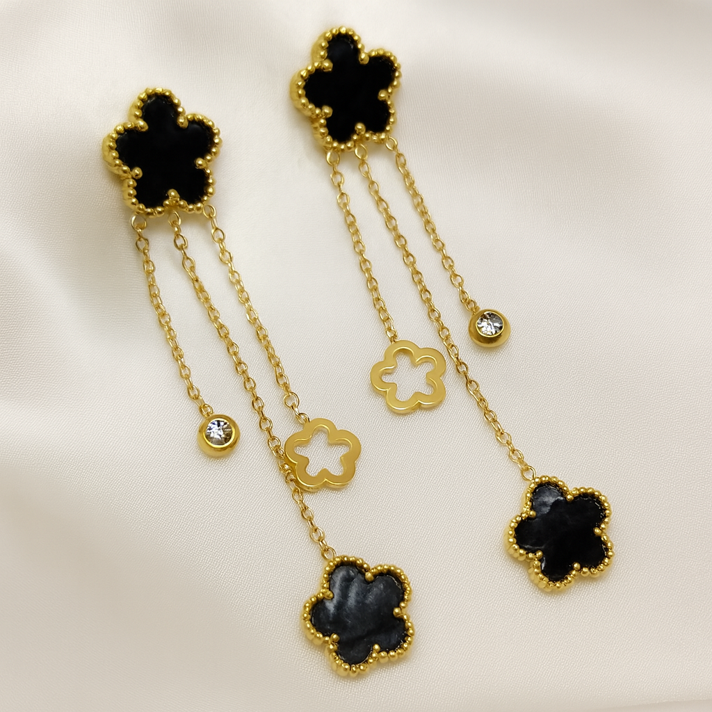 Midnight Blossom Dangles